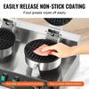 Commercial Waffle Maker Dual-Head Round Waffle Iron 2460W Non-Stick