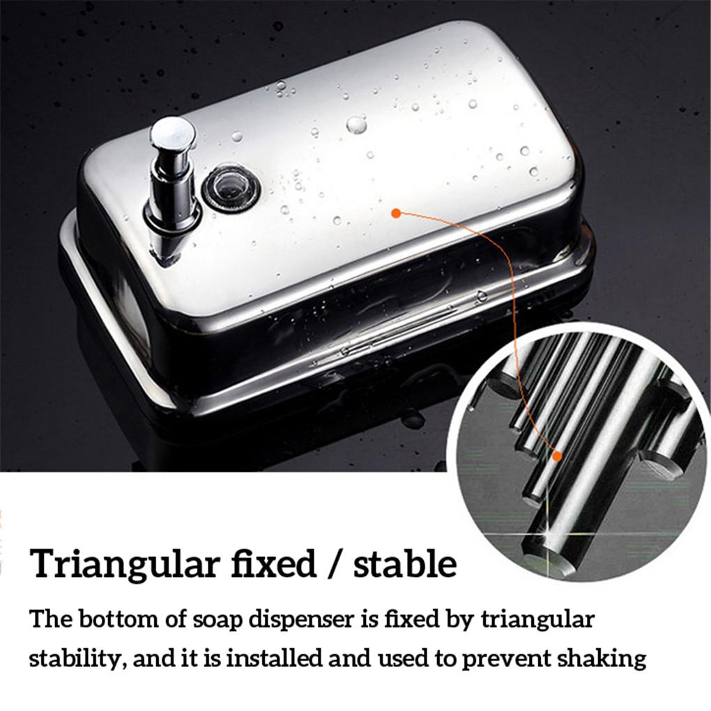 1000ml/800ml/500ml Stainless Steel Soap Dispenser Wall Mounted Liquid Soap Dispenser Bathroom Shampoo Lotion Pump Hand Sanitizer