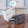 4-Port USB & 1-Port PD Mobile Phone Charger 5V 3.1A with EU, US, UK Plug