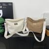Womens Corduroy Tote Bag With Zipper Closure For Casual Travel And Commuting