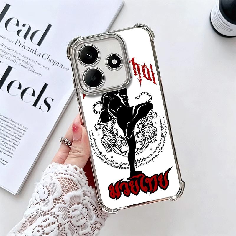 Muay Thai Fight Boxing Soft Phone Case For Xiaomi Redmi Note 14 15 Pro Plus 13 12 11S 11T 5G 10 9S 9 Plating Anti-Fall Fundas