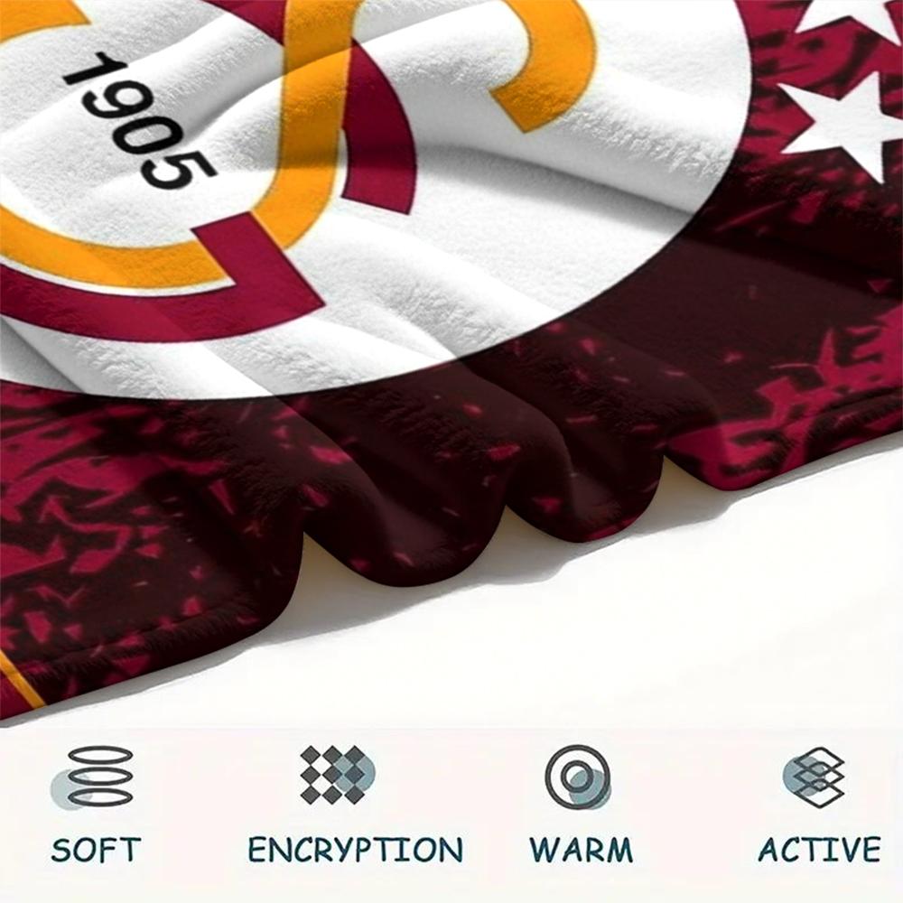 1PC Custom Name Galatasaray Patterned Flannel Blanket Suitable For All Seasons for Home Decor Warmth and Comfort Gifts Holiday Present
