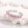 925 Sterling Silver Jewelry 18K Gold Plated Pink Crystal Finger Rings for Women Wedding Party Jewelry For Girls Friend Gift