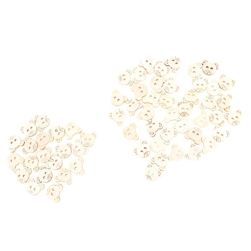 20 st Nalleberlocker 2 hål Träsömnadsknappar för barn 13X11Mm