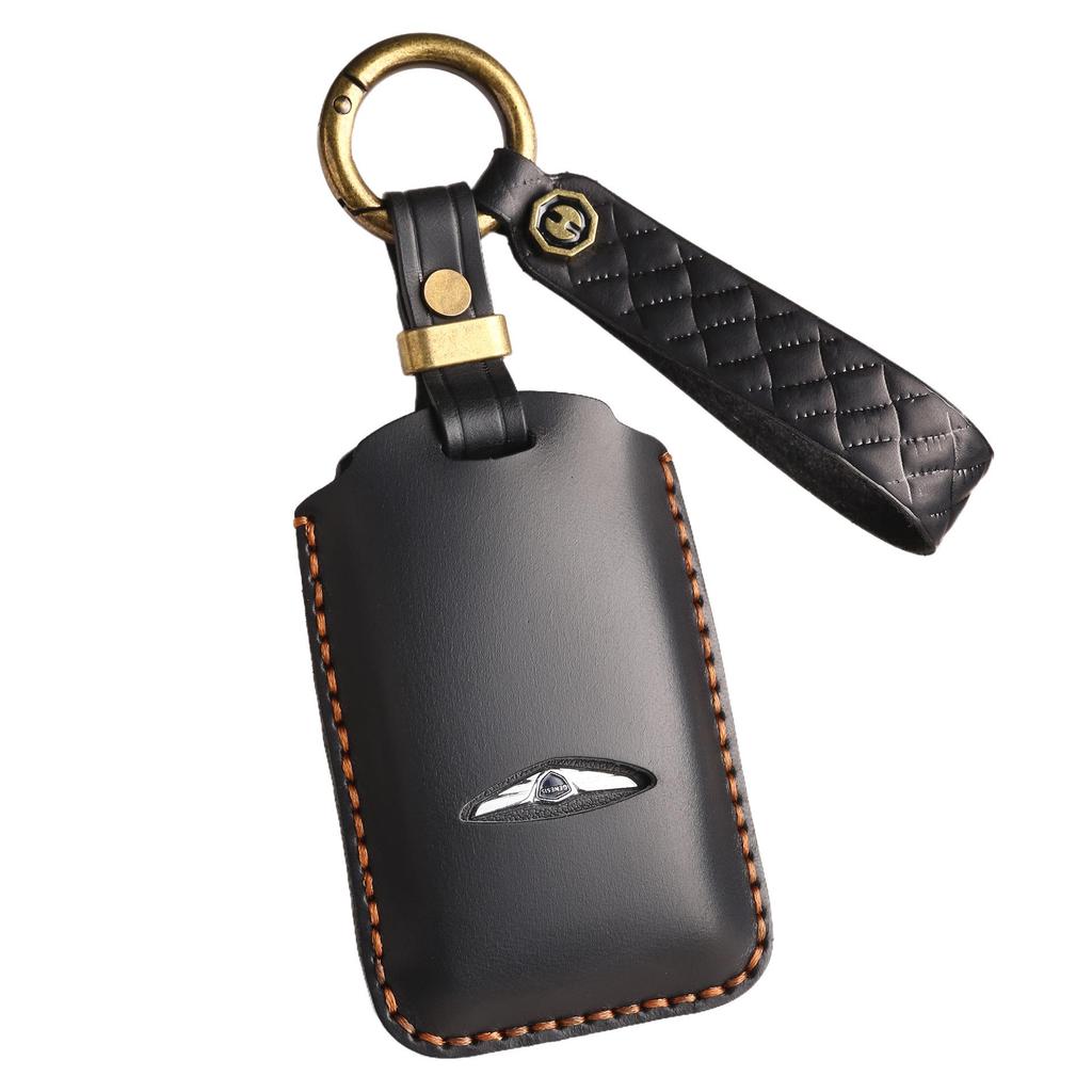 Vintage Leather Genesis Key Cover: Handmade, Genuine Leather Bag Buckle Case for Classic Genesis Models