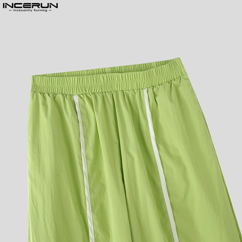 INCERUN Men Outfits Stitching Sleeveless Waistcoat Long Pants Loose Sets