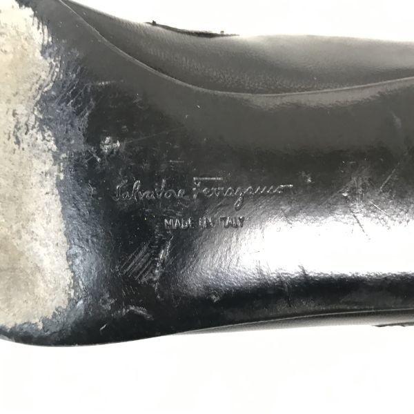 Salvatore Ferragamo Pointed Toe Pumps Size 5.5C 22.0 Black High Heel Shoes Pumps(USED)