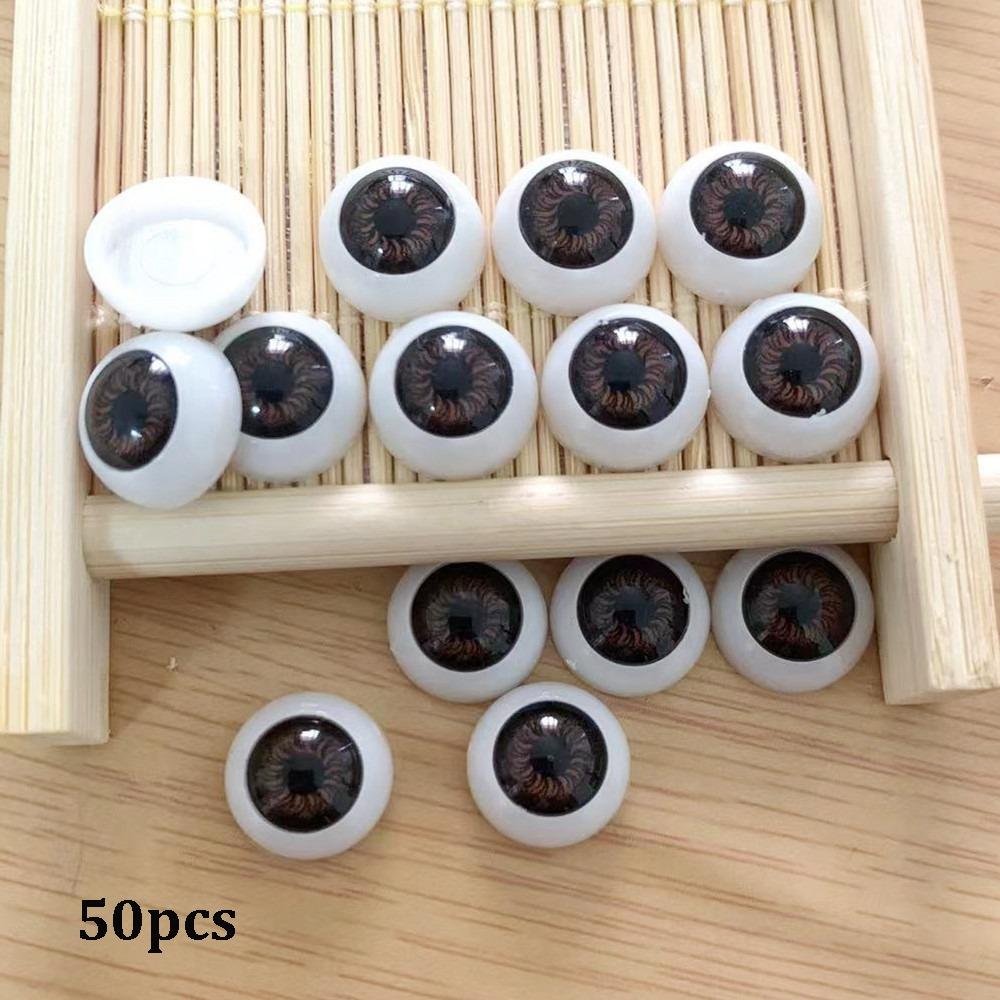 50pcs 12mm Doll Round Eyes Plastic Simulation Ceramic Eye Accessories Puppet Making Dinosaur Eyes