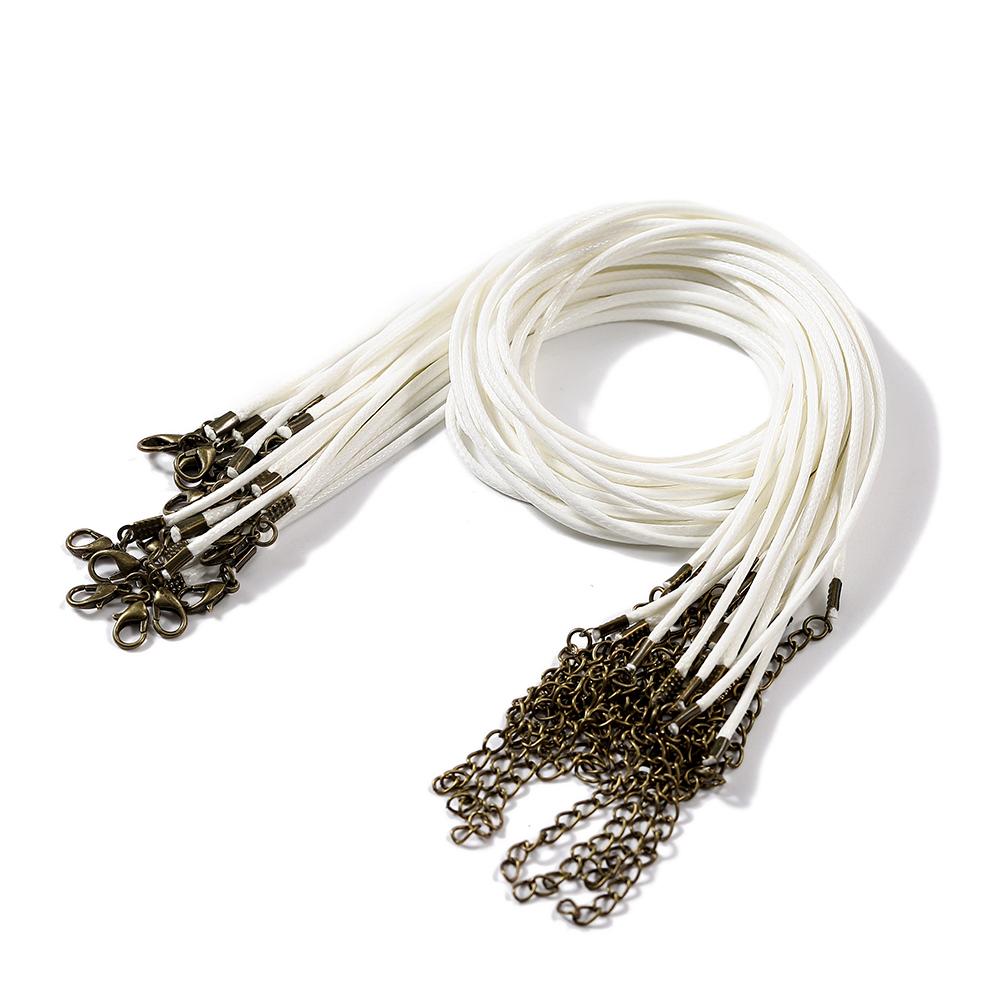 10Pcs 1.5/2mm Colorful Leather Braided Rope Bronze Lobster Clasp Tail Chain Connector for DIY Pendant Jewelry Making Supplies