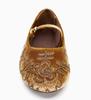 Fashion Velvet Effect Embroidered Flowers Ballet Flats Women's Loafers Light Comfort Mary Jane Shoes Elegant Round Toe Belt Casual Flats