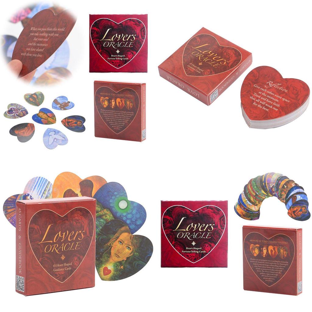Lovers Oracle Cards Exquisite Heart-shaped Fortune Telling Tarot Deck For Couples