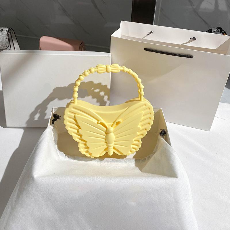 Genți noi de damă tip jeleu din PVC cu fluturi, genți dulci de modă, genți de picnic pentru exterior, genți casual de modă pentru femei