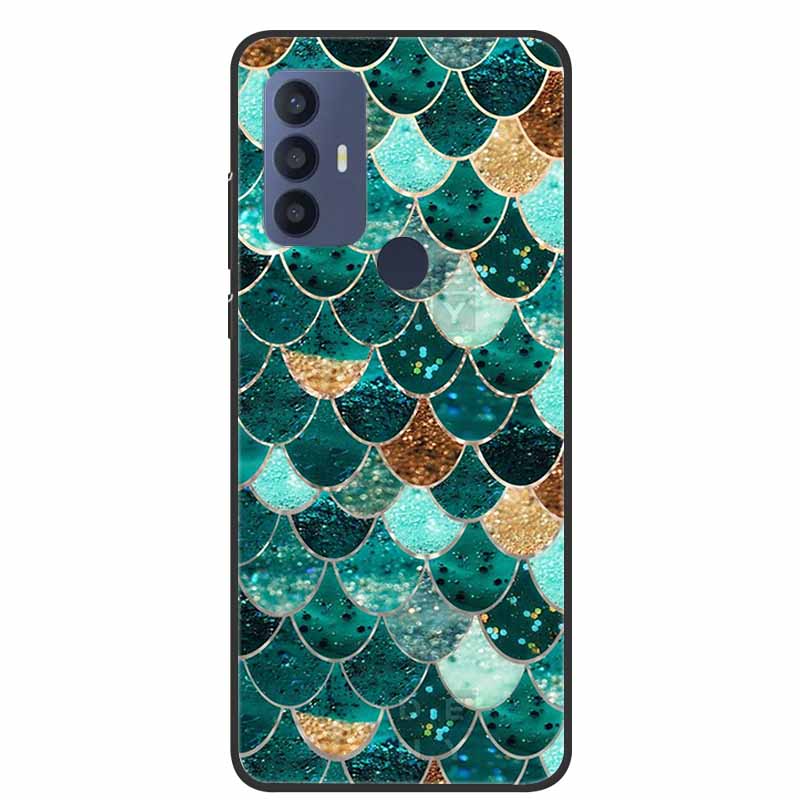 For TCL 30 SE Case Soft Silicone Marble TPU Black Cover for TCL 305 306 30SE 6.52'' Phone Back Cases for TCL30SE 6165H Coque New