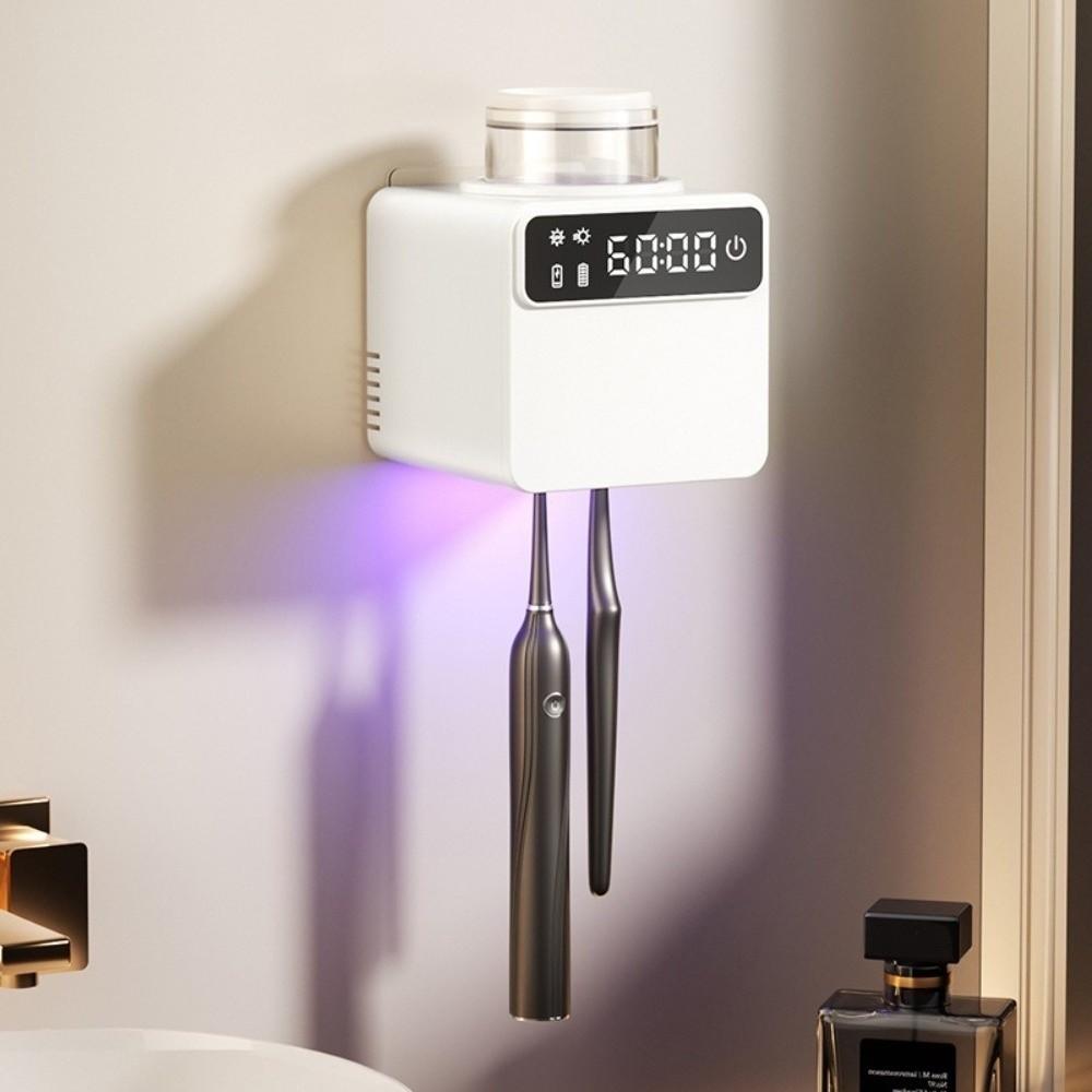 Wall Mounted Electric Toothbrush UV Sterilizer 2 Toothbrushes Slots Smart Toothbrush Rack Hotel
