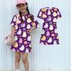 Girls Animal Print Dress Loose Fit Short Sleeve Round Neck Lightweight Summer Dress for Kids Casual Wear