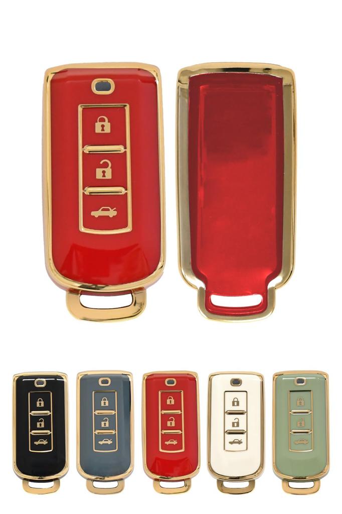 [shizukawill] DriveLife Smart Key Case Mitsubishi Key Case Key Chain Car Smart Key , Red