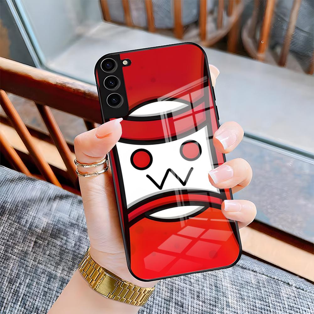 

Чехол для телефона Geometry Dash Game для Samsung S26 S25 Plus S20 S20 Plus S22 Ultra S23 FE S21 Plus S21 Ultra Стеклянная крышка Samsung S24