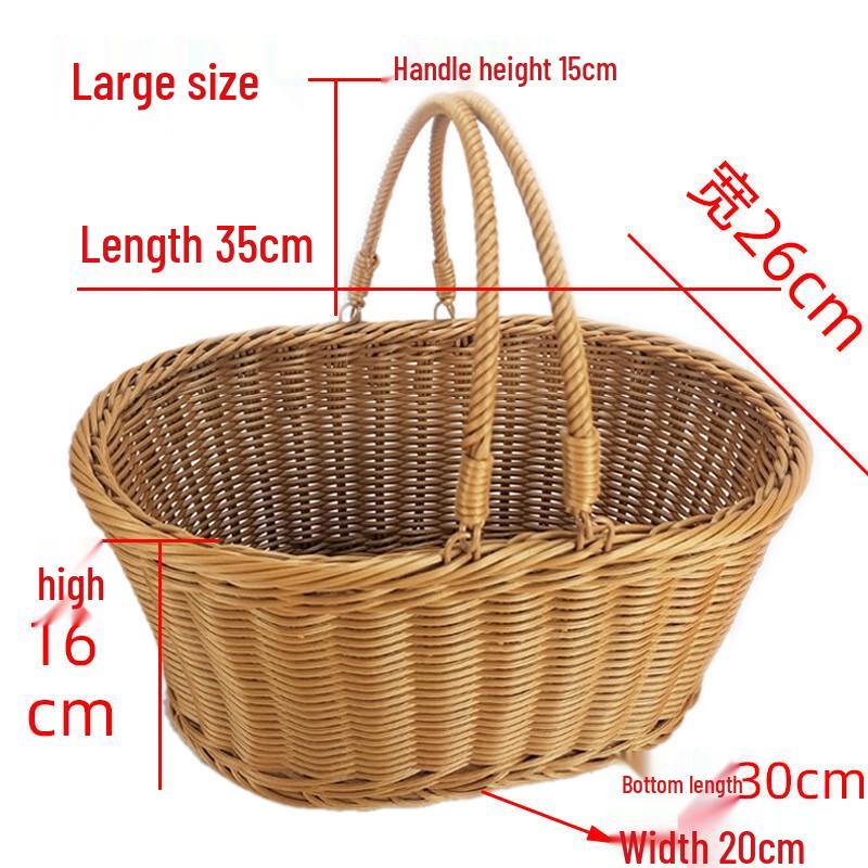 Hand-Woven Rattan Picnic & Storage Basket