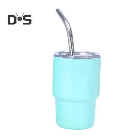 1/6Pcs Stainless Steel Tumbler Shot Glass with Straw Lid 90/150ml Mini Multi-Purpose Cup for Cocktails Coffee Whiskey Portable Beverage Container for