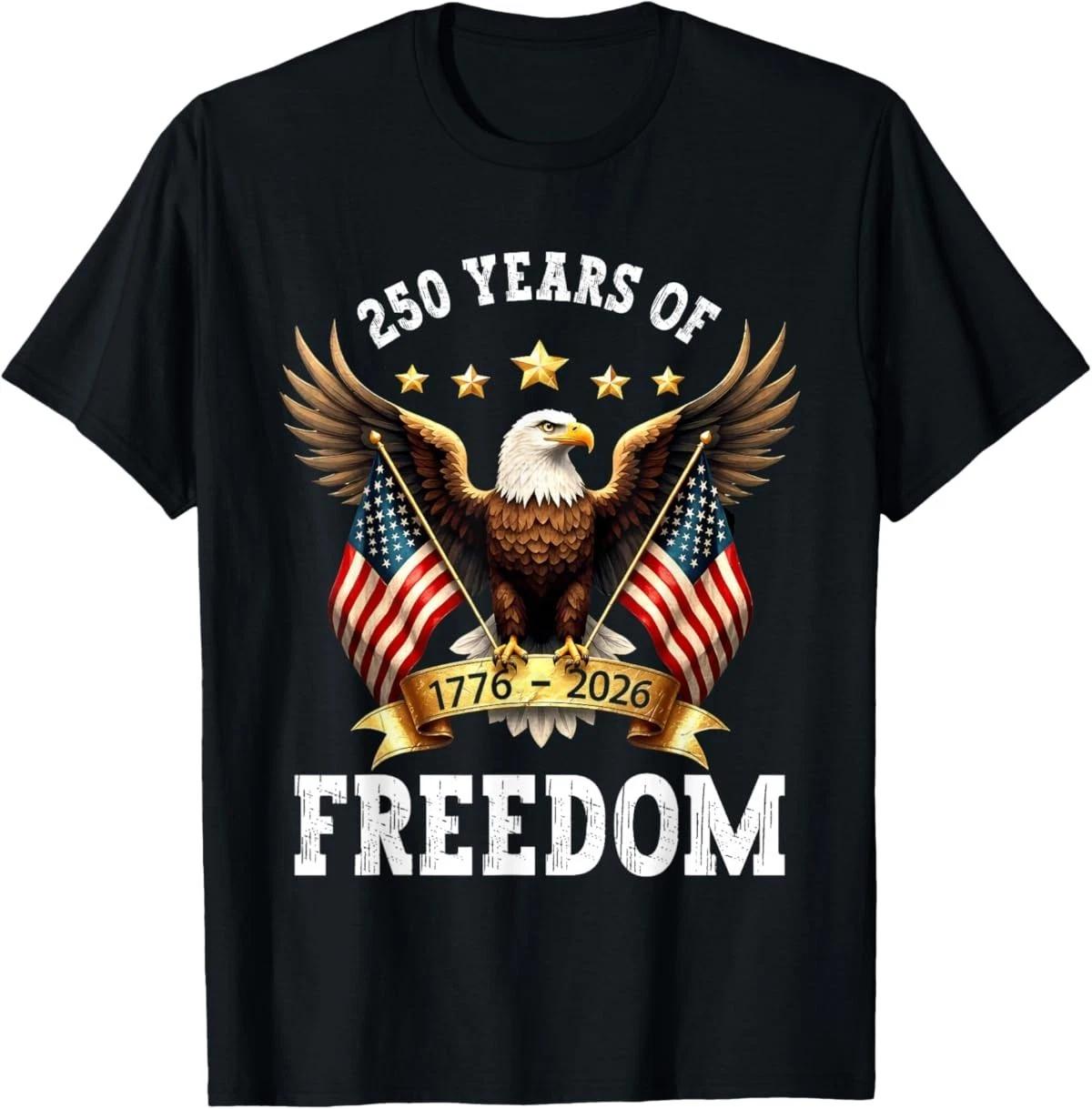 250th Anniversary American Flag Eagle 1776 2026 Patriotic T-Shirt XXXL