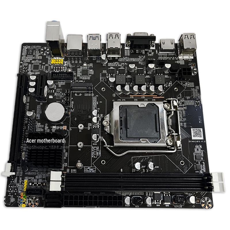 Hongshuo B75 DDR3 Motherboard: Supports Dual/Quad-Core I3, I5, I7 CPUs, 1155 Pin.