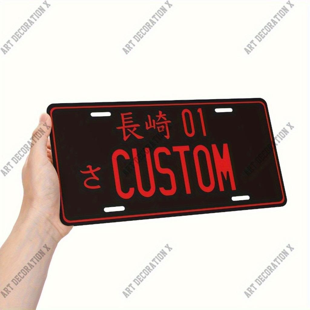 Retro JDM Aluminum License Plate Japanese Style Metal Wall Sign for Home Bar Garage Cafe Decor