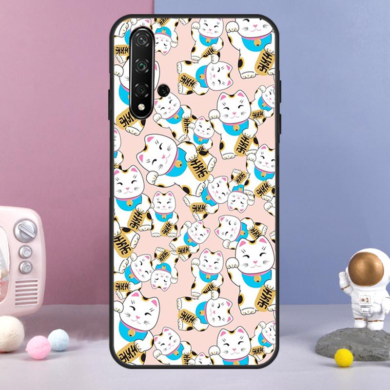 Japanese Lucky Cat For Huawei Nova 7i 8i 11i 12i 12s Y73 Y70 Y90 Y60 Y72 Y61 Y91 9 10 SE P30 Pro P40 Lite Case