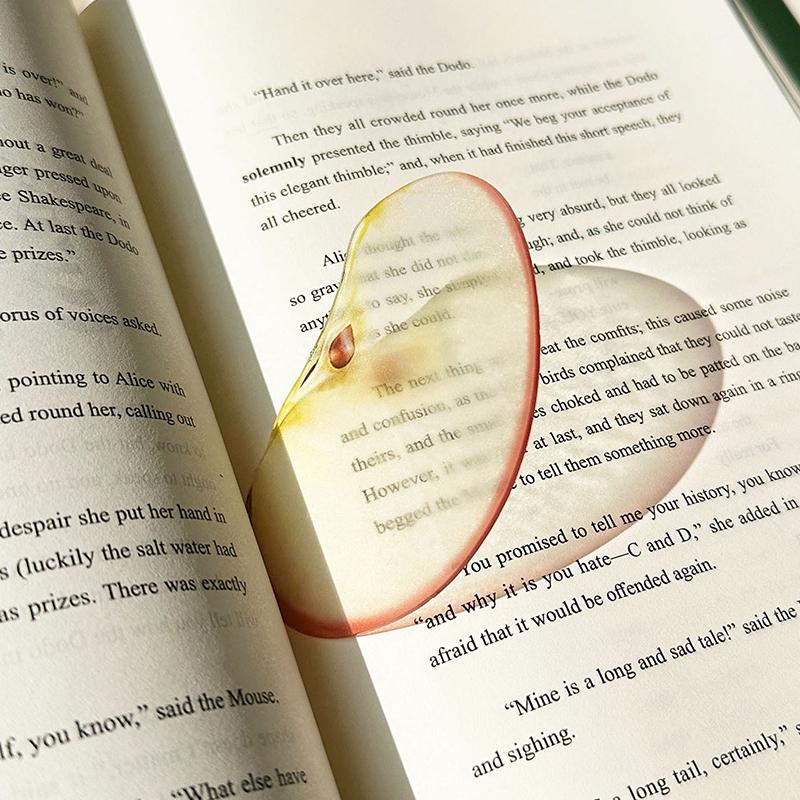 Delicate Transparent Acrylic Apple Bookmark Reading Mark Student Gift Premium Feeling Cute Grape Tomato Bookmarks