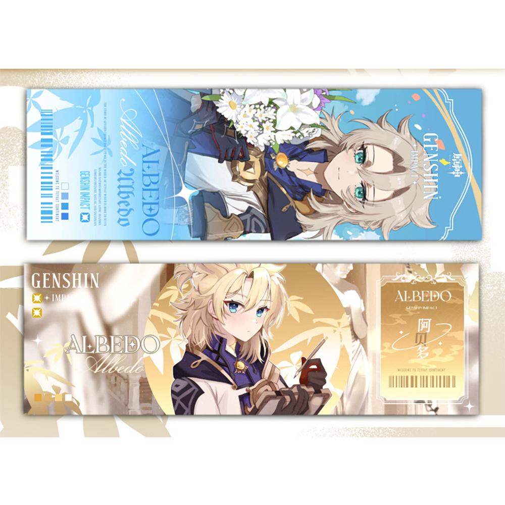 Genshin Impact Collection Karty Hry Záložka Furina Neuvillette Wriothesley Laser Oboustranná vstupenka Anime Tarotová karta Dárek