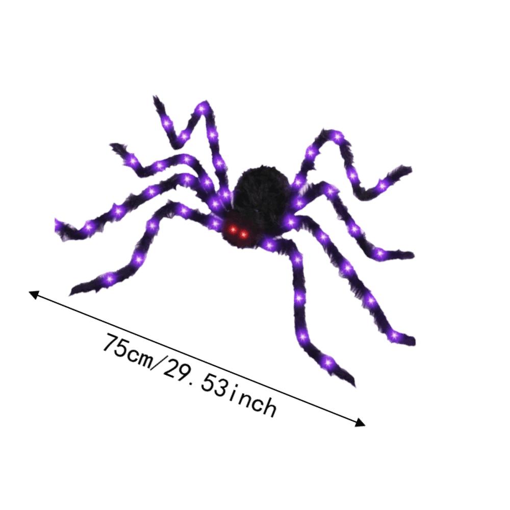 Furry Texture Halloween Light Up Spider Decoration Giant Spider Prop Indoor Outdoor Decor