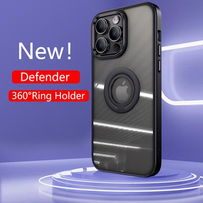 Luxury Plating Hybrid Armor 360 °Ring Support Holder Case For Iphone 14 13 12 11 Pro Max Plus Shockproof Clear Defender Cover