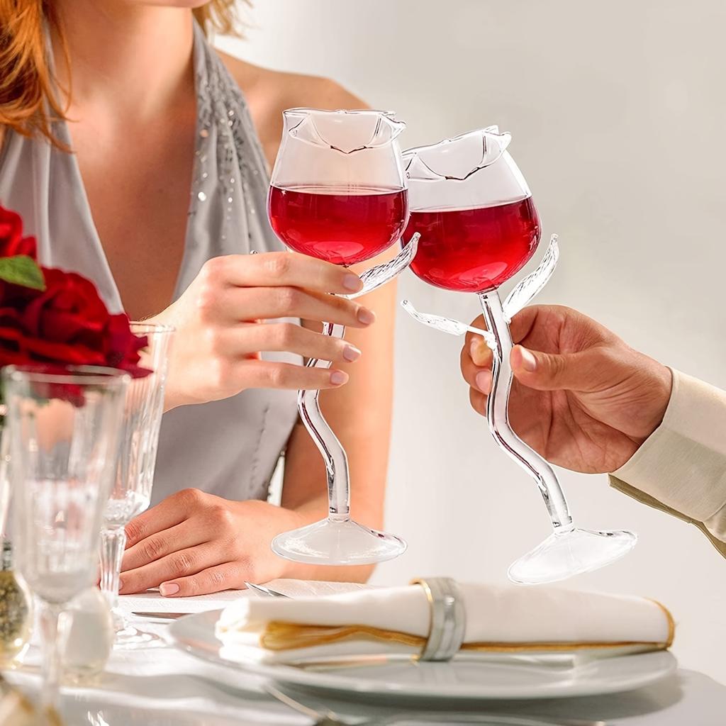 1/2 szt. Kieliszek do wina różowego 9,5 oz Kryształowy kieliszek do wody z kwiatowym wzorem Kieliszki do koktajli i soków Romantyczna dekoracja na imprezy, do barów, na wesela