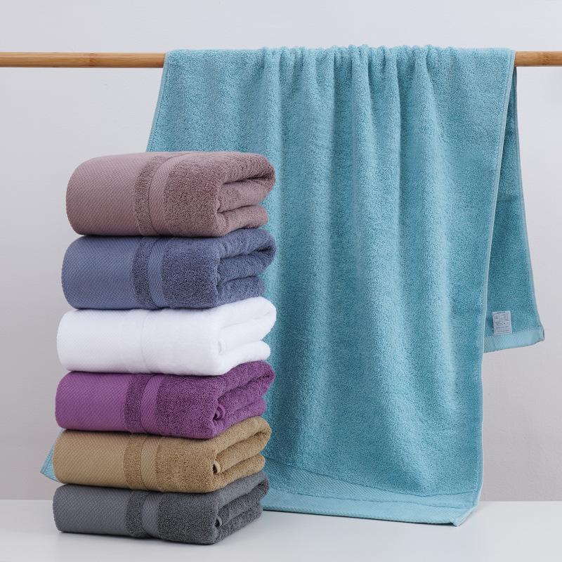 Stock-out Thickened Absorbent Large Bath Towels Foreign Trade Cross-border Gift Printed Logo Plain Weave Beach Use