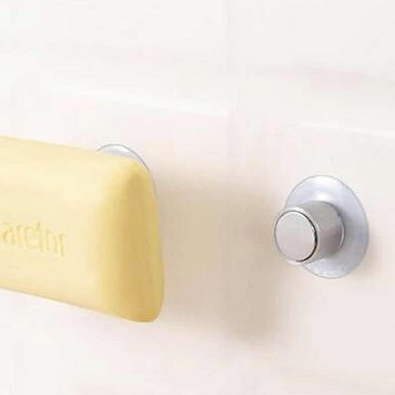 Magnetic Soap Holder Wall Mounted Rack Soap Hanger Bathroom Stainless Steel Suction Cup Soap Holder Removable Soap Dish