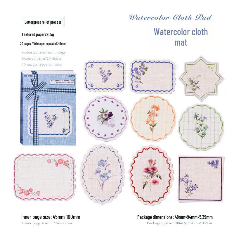 Самоклеящиеся стикеры Mò Mò Bái из тисненой крафт-бумаги - Серия «Светлое ретро» (20 листов)