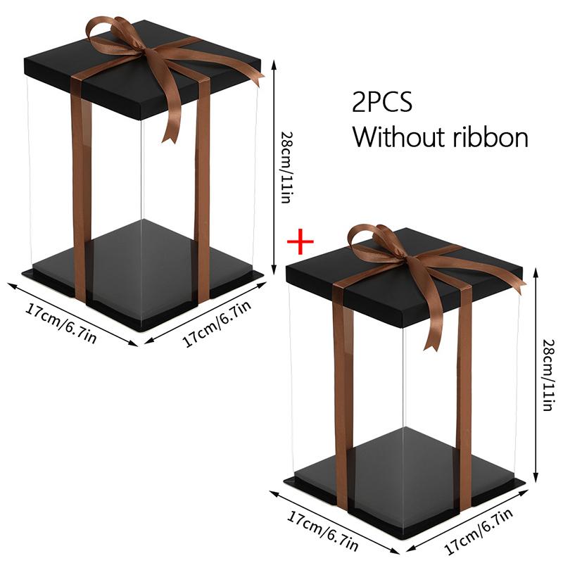 Transparent Gift Box Clear Plastic Cake Box Candy Storage Containers Dessert Present Decoration Wedding Birthday Party Supply