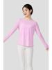 Women's Bamboo Yarn Quick-Dry Long Sleeve Yoga Top with Back Cross Design