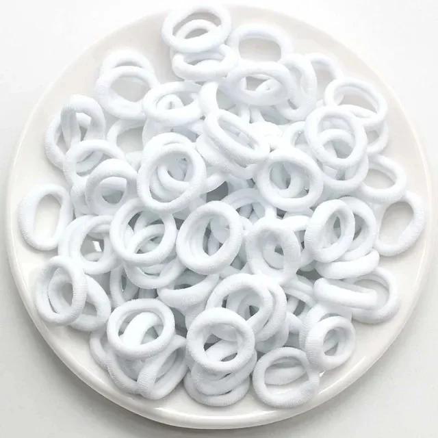 

200 Женские Девичьи Разноцветные Нейлоновые Эластичные Резинки для Волос для Хвоста Маленькие Резинки Резинки Скранчи Аксессуары для Волос белый