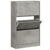 Shoe Cabinet Concrete Grey 63 X 24 X 103 Cm Wood Based Material