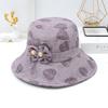 Spring and Summer Middle-aged and Elderly Women's Hats Sun Protection Basin Hats Bow Shaped Fisherman Hats Foldable