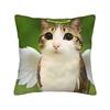 Funny Meowl Cat Owl Pillow Cover Retro Trendy Pillow Case For Living Room Bed Chair Comfy Pillowcases Birthday Gift