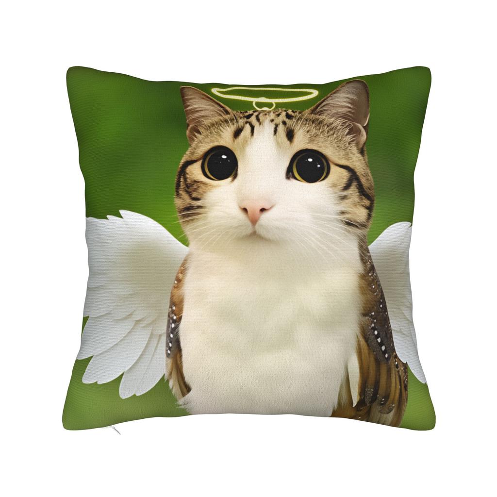 Funny Meowl Cat Owl Pillow Cover Retro Trendy Pillow Case For Living Room Bed Chair Comfy Pillowcases Birthday Gift