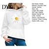 Autumn Hoodie Spring with Big Front Pocket Flower Printing Long Sleeve Daily Wear Pullover Elastic Cuffs Thic Hooded Sweatshirt Sport Top