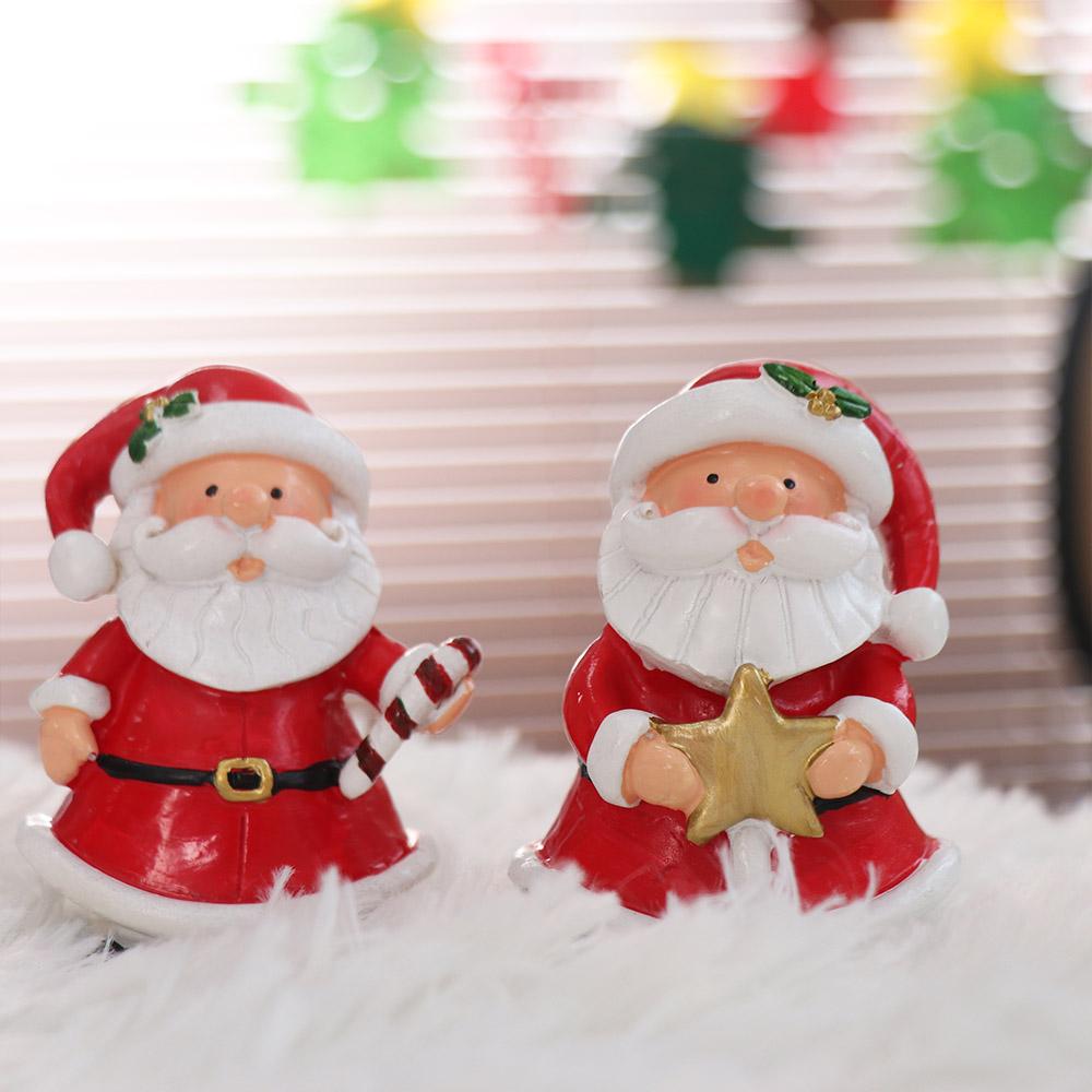 Resin Santa Claus Figurine Creative Miniature Sculpture Crafts Santa Claus Statue  Gift