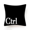 Keyboard Jeanette Alt Del Ctrl Letter Pattern Hug Cushion Cover Black and White Home Decor Home Car Comfort Cushion Cover    ...