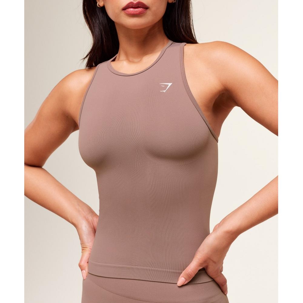 Gymshark Everyday Seamless Tight Fit Tank Chestnut Pink B8a4s Kcpn