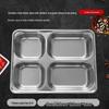201 Stainless Steel Four-Compartment Deep Lunch Tray (10 Pack)