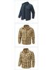 Autumn/Winter Denim Jacket with Turn-Down Collar and Flannel Plaid Shirt Coat