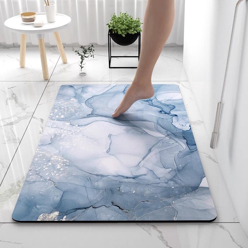 Toilet Door Diatom Mud Bathroom Floor Mat, Anti Slip Bathroom Floor Mat, Water Absorbing Quick Drying Carpet At the