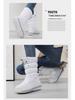 Women's White Waterproof Non-Slip Fleece-Lined Snow Boots - Korean Style, Plus Size, Cotton, Thickened Winter Footwear